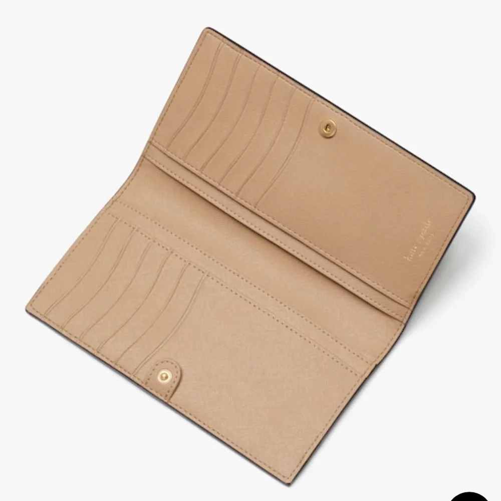 Kate Spade Morgan Colorblocked Slim Bifold Wallet  Cafe Mocha  NWT